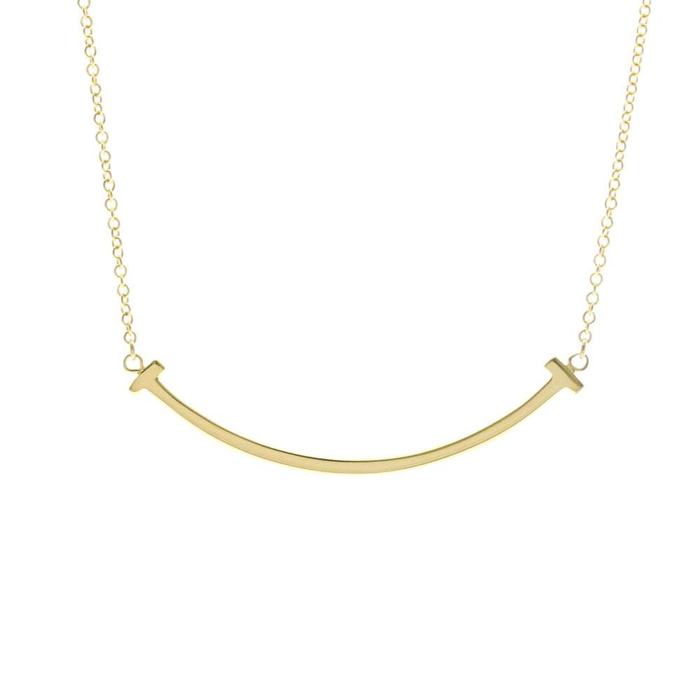 Tiffany Tiffany T Smile Small Size Necklace Yellow Gold (18K) No Stone Men,Wo...